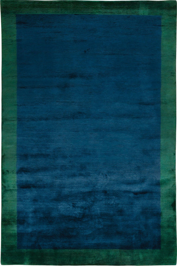 Blue & Green Handmade Rug | Wool Luxury Rug | ROYAL COTTAGE