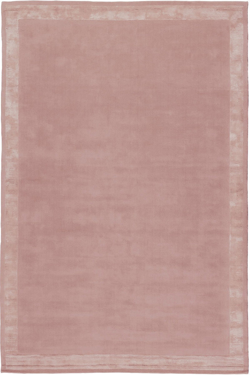 Rose Pink Handmade Wool & Viscose Rug