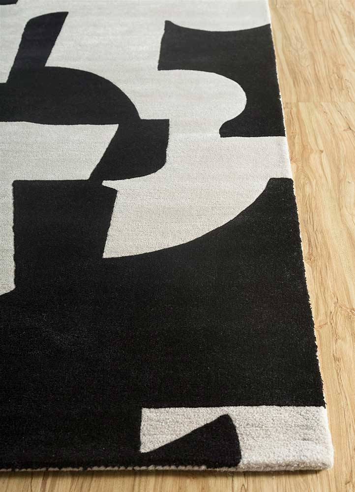 Black Beige Wool Rug | Elegant Black Beige Rug | ROYAL COTTAGE