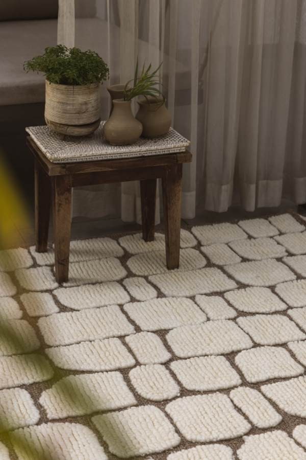 Sandstone Wool Rug for Living Room