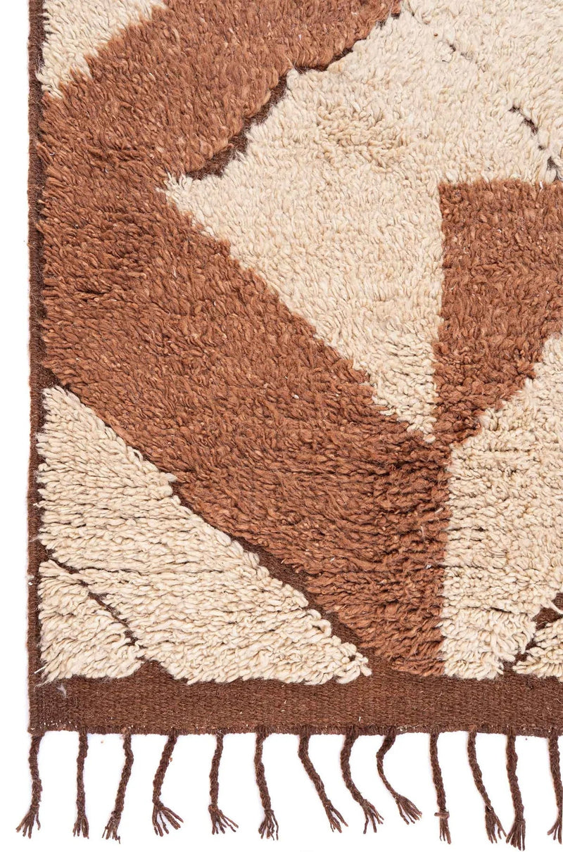 Beige Wool Rug | Rust Geometric Rug | ROYAL COTTAGE