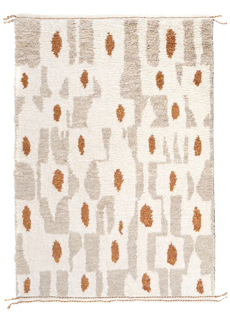 Rust & Ivory Abstract Elegance Wool Rug