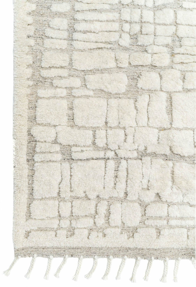 White-light Grey Hand Knotted Wool Rug