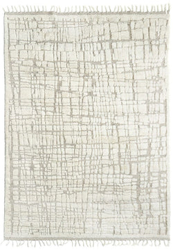 White-light Grey Hand Knotted Wool Rug