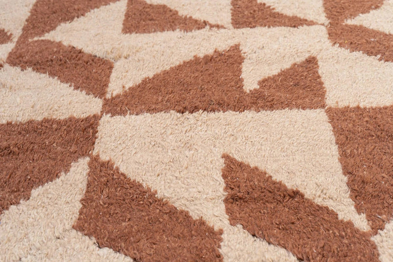 Beige & Rust Geometric Wool Rug