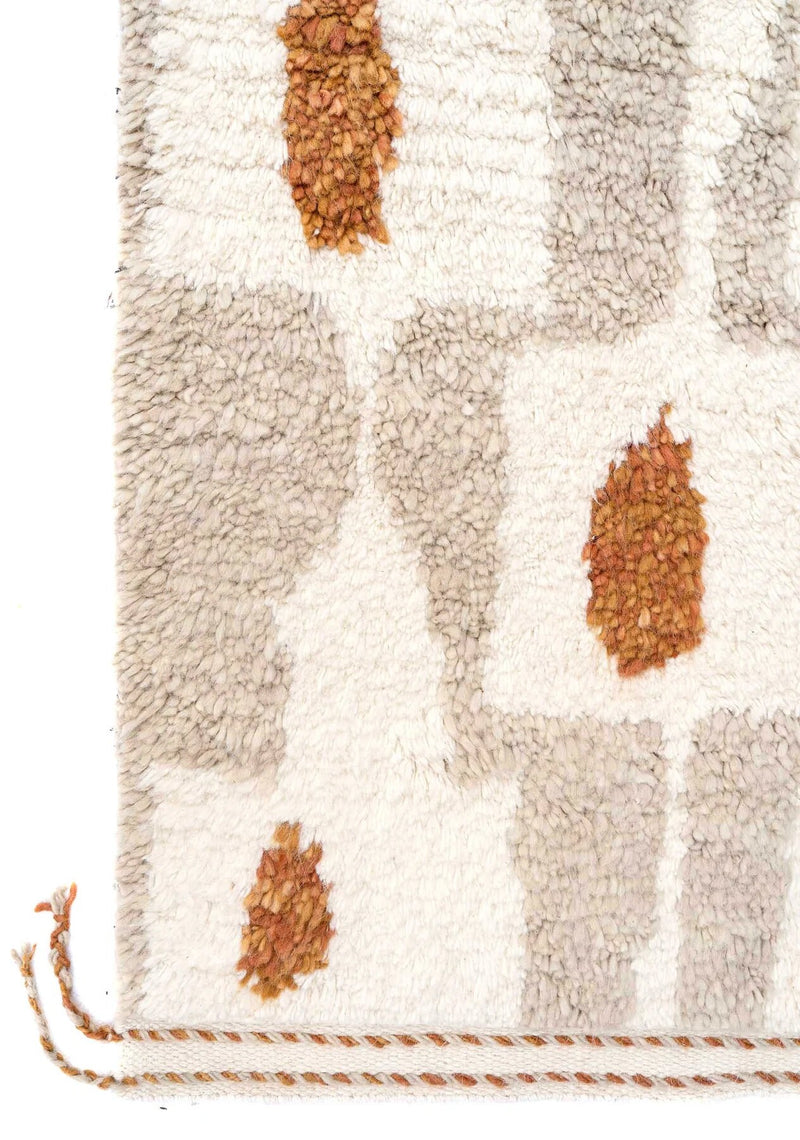 Rust & Ivory Abstract Elegance Wool Rug