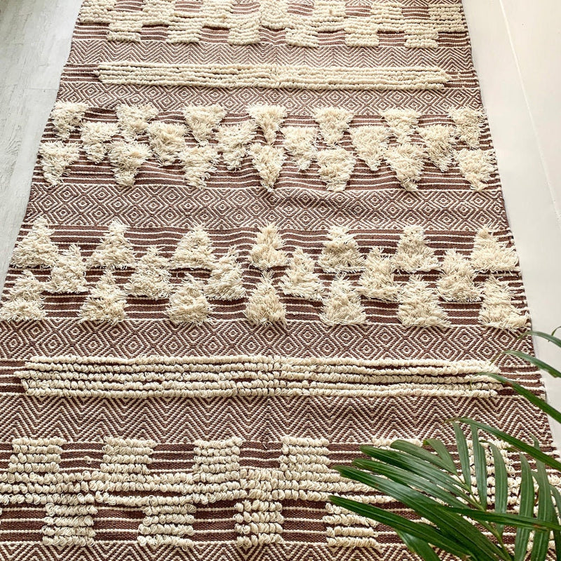 Brown & Beige Handwoven Rugs | Boho Handwoven Rugs | ROYAL COTTAGE