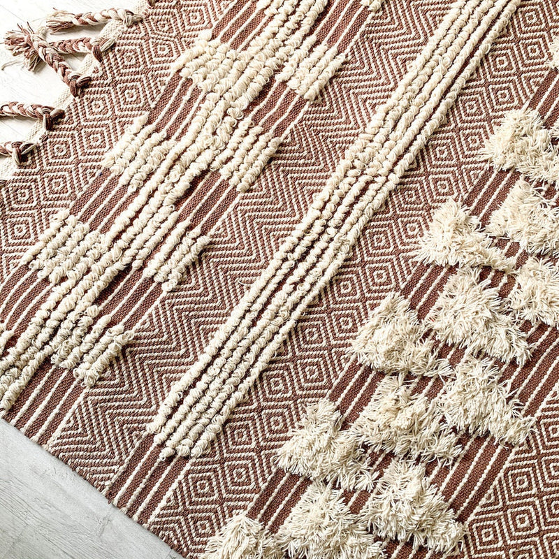 Boho Brown & Beige Hand Woven Rugs