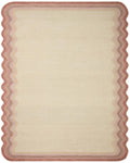 Ivory Rose Red Hand-Tufted Wool Area Rug
