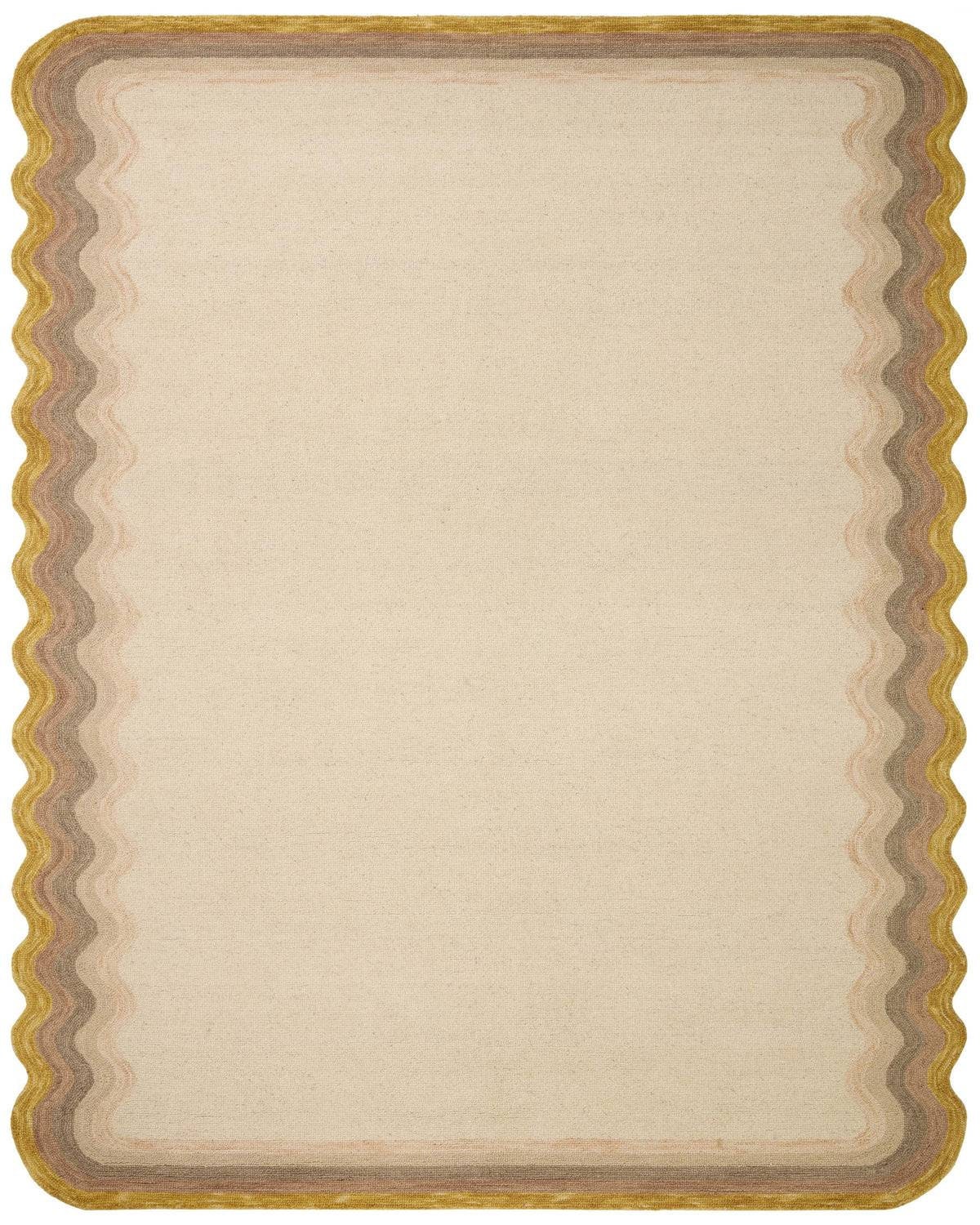 Mustard Ivory Hand-Tufted Wool Area Rug