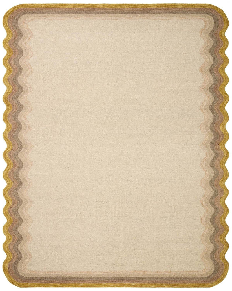 Mustard Ivory Hand-Tufted Wool Area Rug