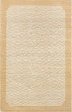 Ivory & Mustard Handmade Rug | Flat Woven Area Rug | ROYAL COTTAGE
