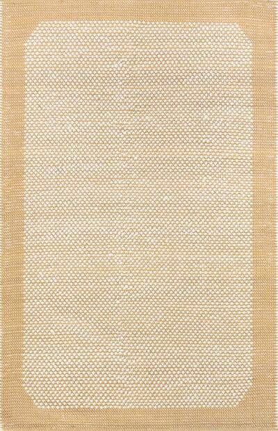 Ivory & Mustard Handmade Rug | Flat Woven Area Rug | ROYAL COTTAGE