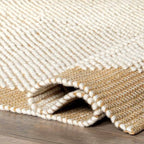 Ivory & Mustard Handmade Rug | Flat Woven Area Rug | ROYAL COTTAGE