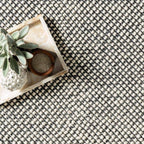 White & Black Handmade Flat Woven Rug