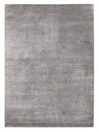 Solid Grey Hand-Tufted Viscose Area Rug