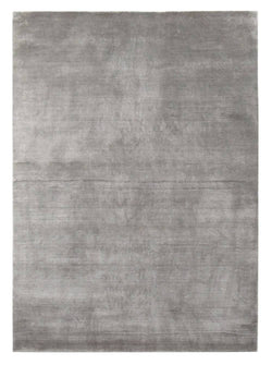 Solid Grey Hand-Tufted Viscose Area Rug