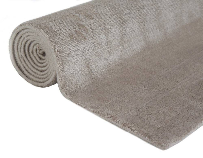 Solid Beige Hand-Loomed viscose Area Rug