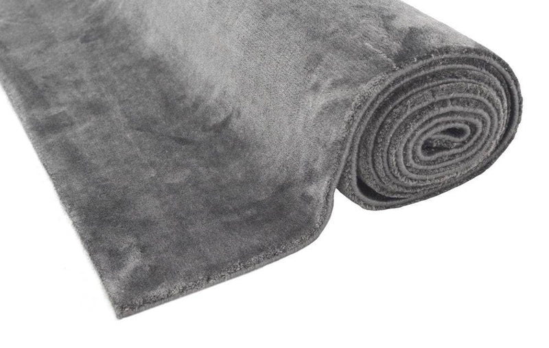 Charcoal Solid Viscose Area Rug