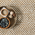 Ivory & Mustard Handmade Rug | Flat Woven Area Rug | ROYAL COTTAGE