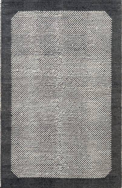 White & Black Handmade Flat Woven Rug