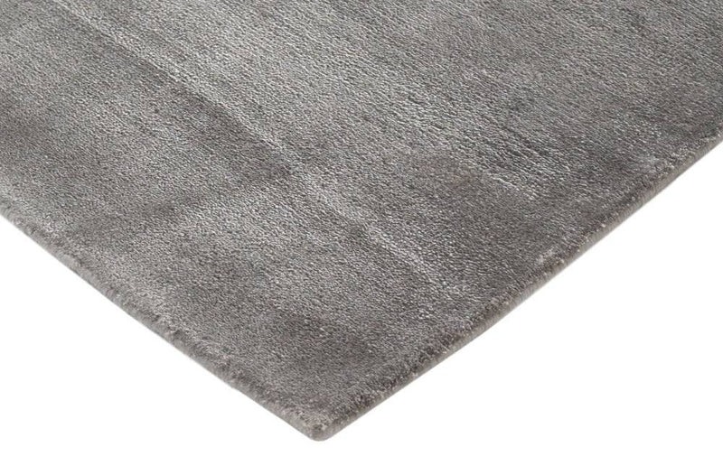 Solid Grey Hand-Tufted Viscose Area Rug