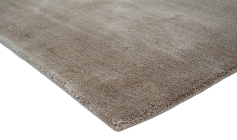 Solid Beige Hand-Loomed viscose Area Rug