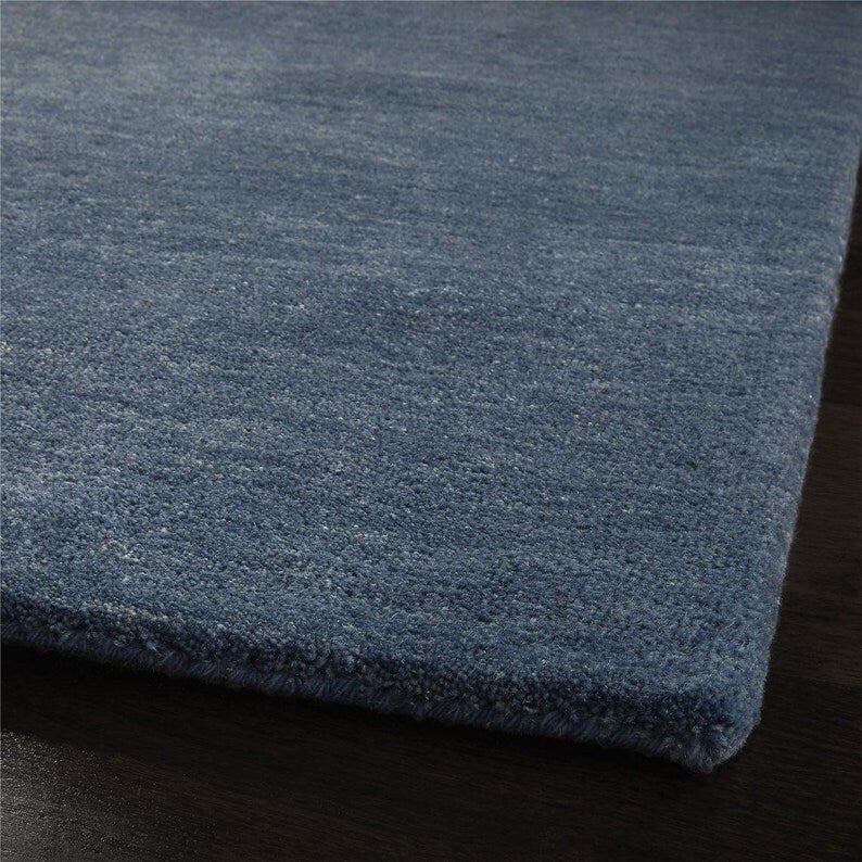 Luxury Blue Handmade Wool Rug