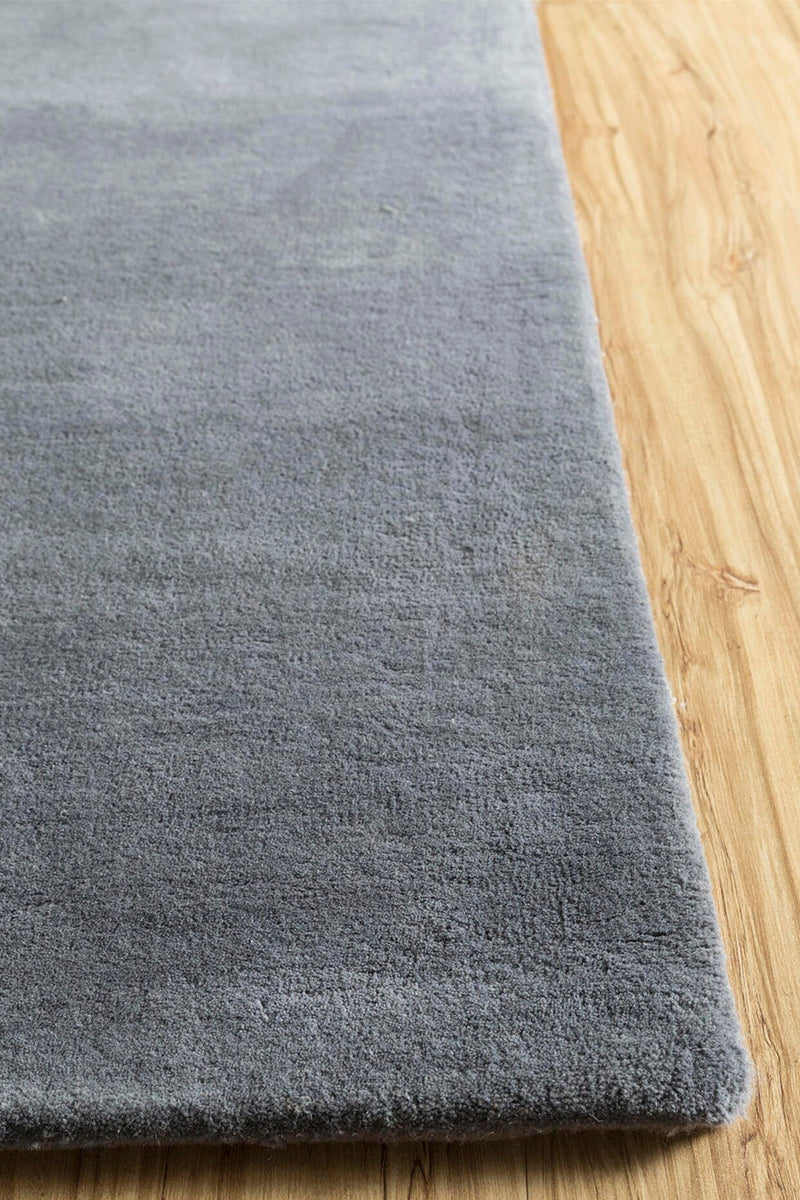 Indigo Light Blue Wool Hand-Loomed Rug