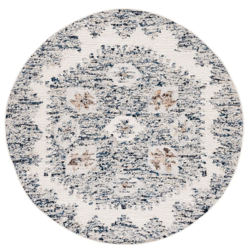 Ivory Blue Texture Hand Woven Rug