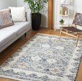 Ivory Blue Texture Hand Woven Rug