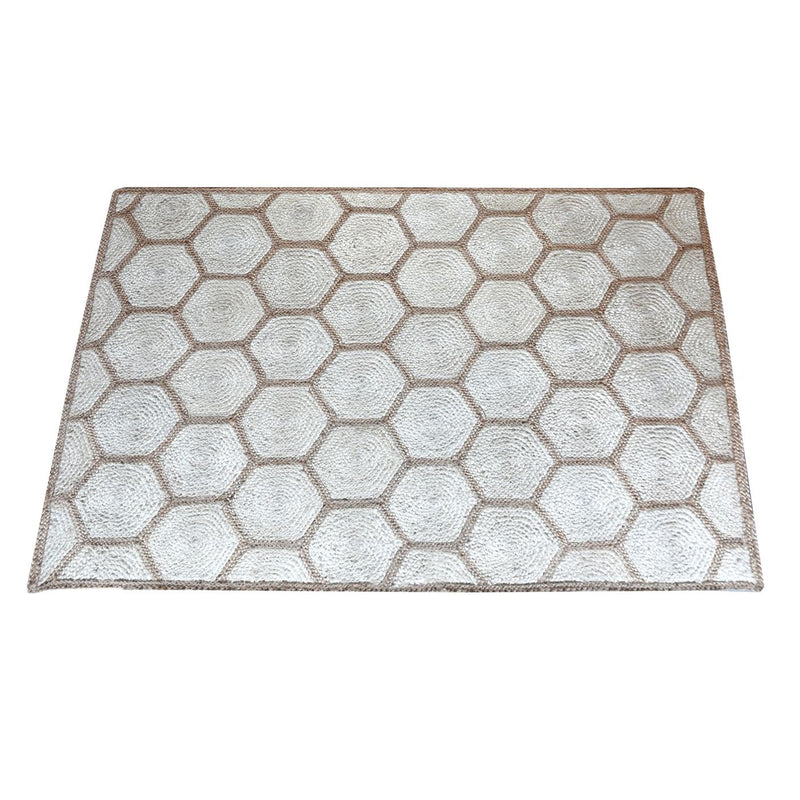 White Natural Jute Hand Woven Rug