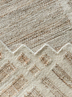White Wool Natural Jute Hand Woven Rug