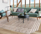 White Wool Natural Jute Hand Woven Rug
