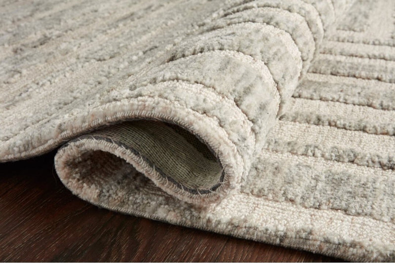 Grey & Beige Hand-Tufted Wool Rug