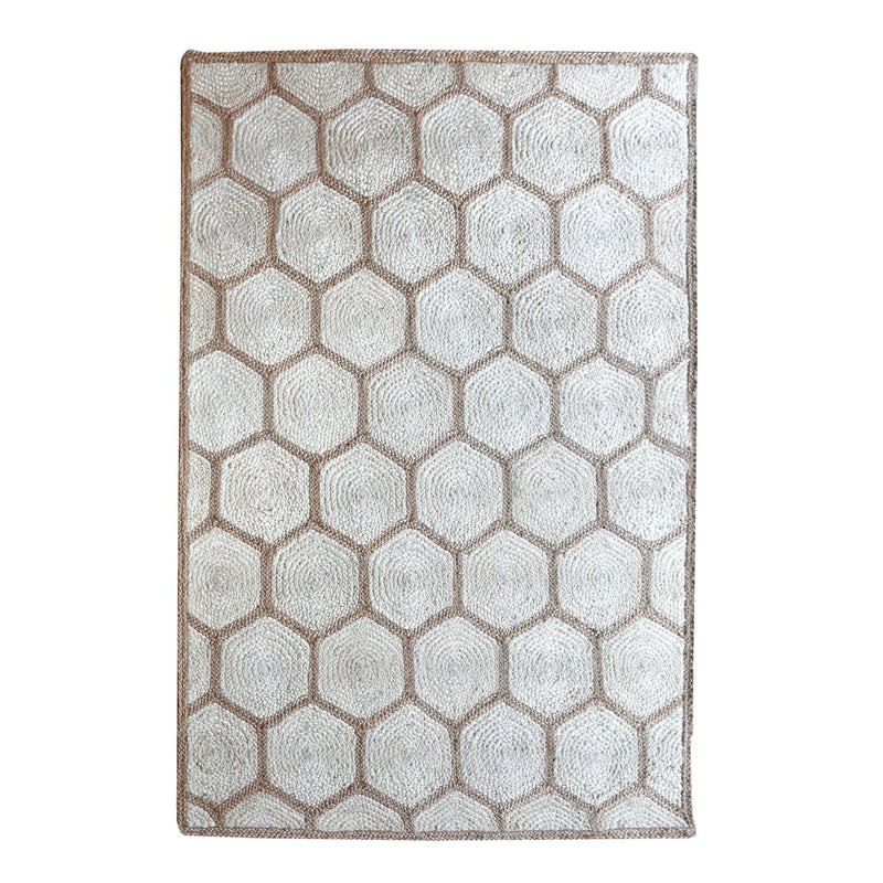 White Natural Jute Hand Woven Rug