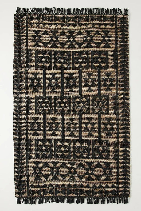 Black Camel Jute Rug | Hand-Woven Jute Rug | ROYAL COTTAGE