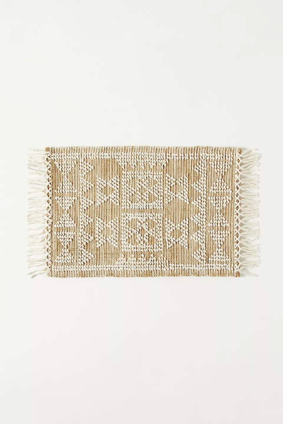 White Natural Jute Hand Woven Rug 