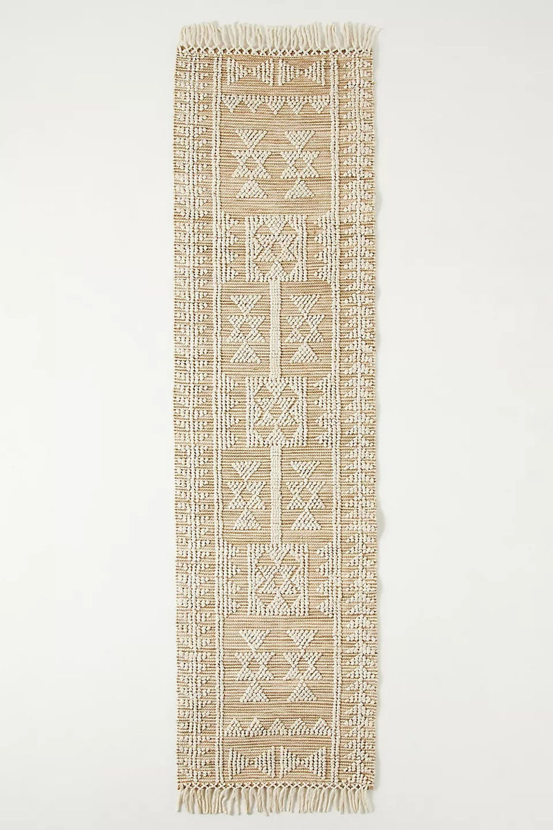 White Natural Jute Hand Woven Rug 