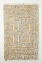 White Natural Jute Hand Woven Rug 