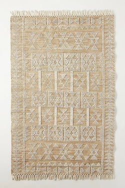 White Natural Jute Hand Woven Rug 