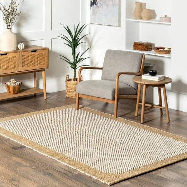 Ivory & Mustard Handmade Rug | Flat Woven Area Rug | ROYAL COTTAGE