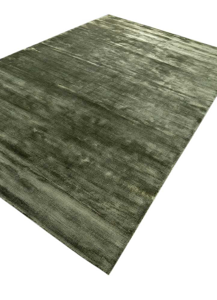 Solid Area Olive Green Hand-Tufted viscose Rug